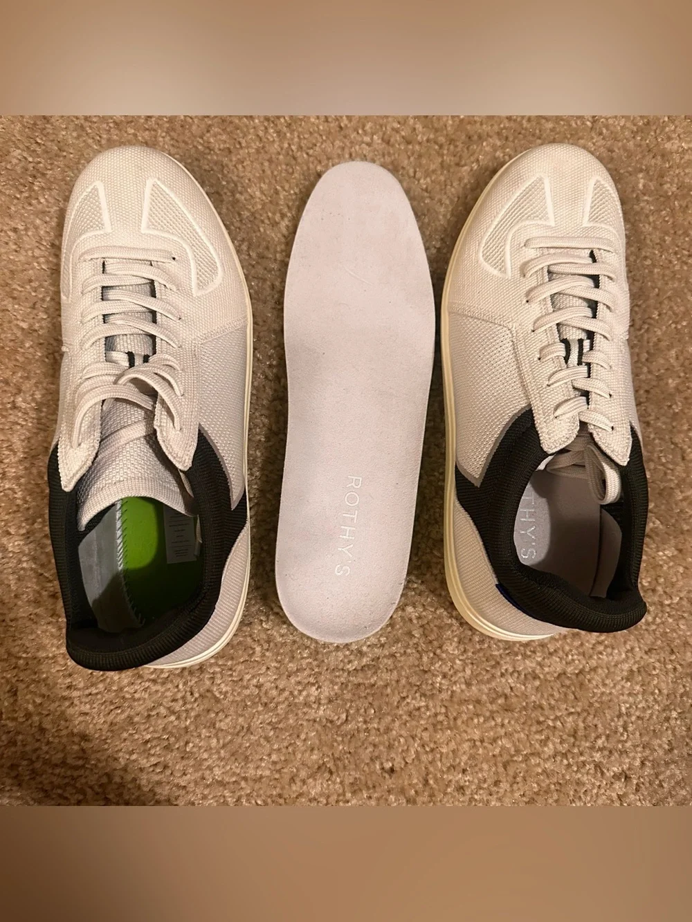 ROTHYS White with Blue and Tan RS01 Hudson Sneaker Lace Up Sneaker Mens' 9.5